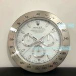 Cosmograph Daytona Dealer Display Rolex Replica Wall Clock - SS White Dial 38cm